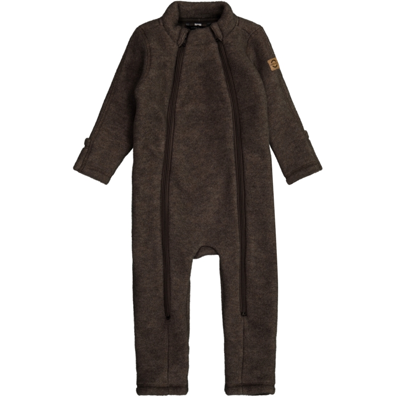 Mikk-line - wool suit - dark brown melange 